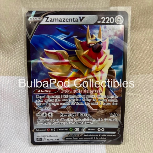 Pokemon TCG Indonesian Zamazenta V S12a 103/172 RR VSTAR Semesta