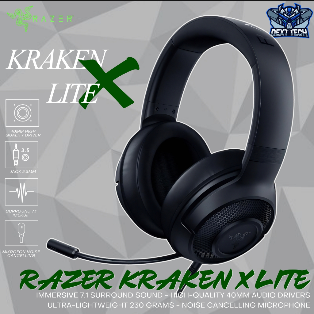 Razer Kraken X Lite - Multi Platform Black Gaming Headset