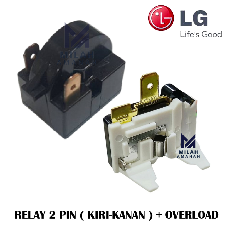 Relay 2 Pin Kanan Kiri + Overload Kulkas LG 1 Pintu / Overload Kulkas LG