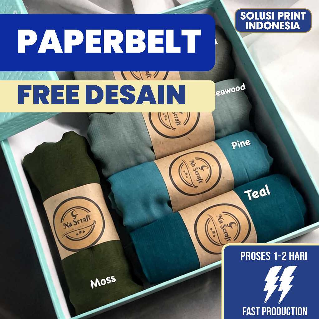 Roll Paperbelt Hijab Kemasan Packaging Free Design