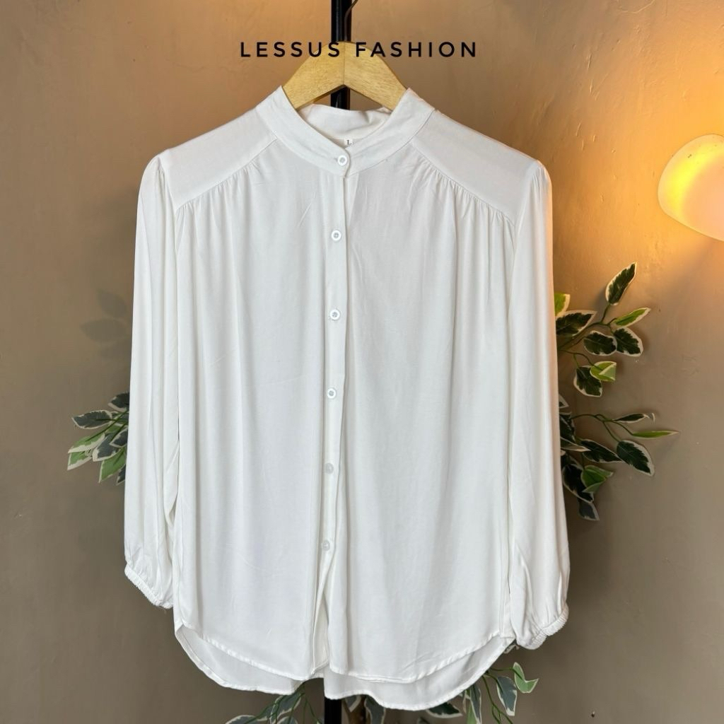 blouse putih katun LD120