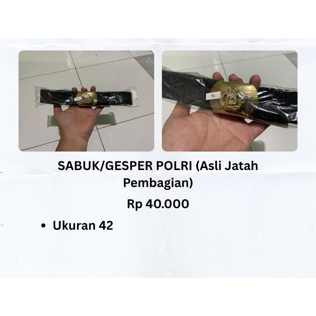 SABUK/GESPER POLRI (Asli Jatah Pembagian)