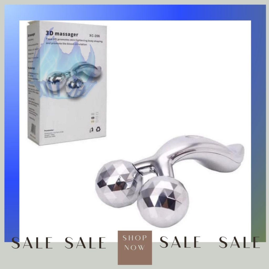 Alat Pijat 3D V Face Lift Body Massager - Silver