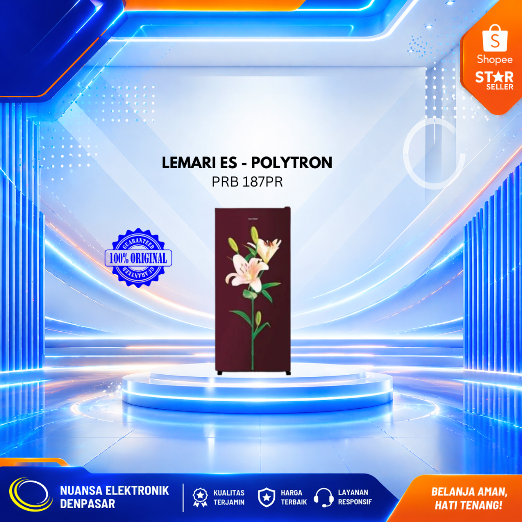 FREE ASURANSI  Polytron Kulkas 1 Pintu 180L PRB 187PR  - Nuansa Elektronik Denpasar