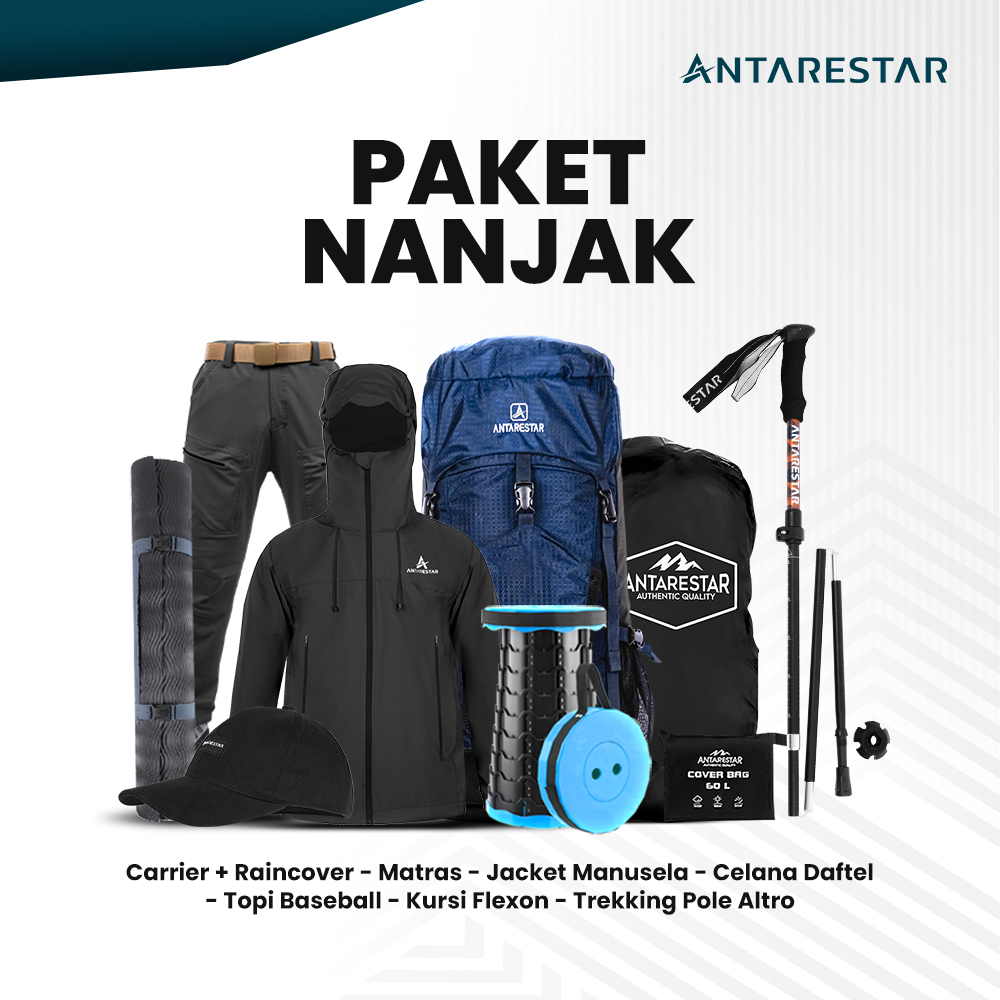 ANTARESTAR Official - PAKET NANJAK Outfit Jaket Manusela Carrier + Raincover 60L Celana Daftel Matra