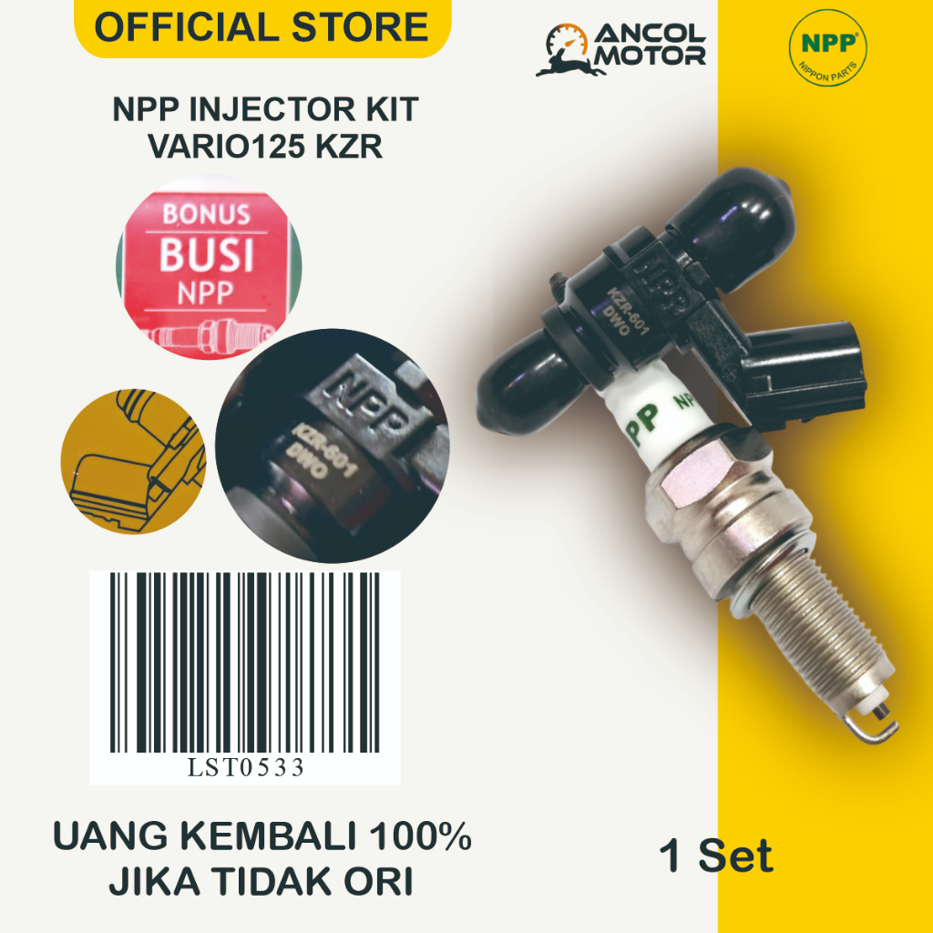 NPP Injector Kit Vario 125 KZR Helm In Bonus Busi Racing Injektor Set Kualitas Original