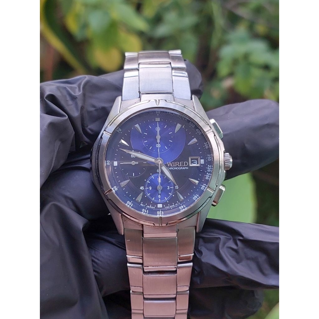 (Harga Net) Jam Tangan Wired by Seiko 7T92-0GB1 Chronograph All Original Quartz Baterai Mesin Normal