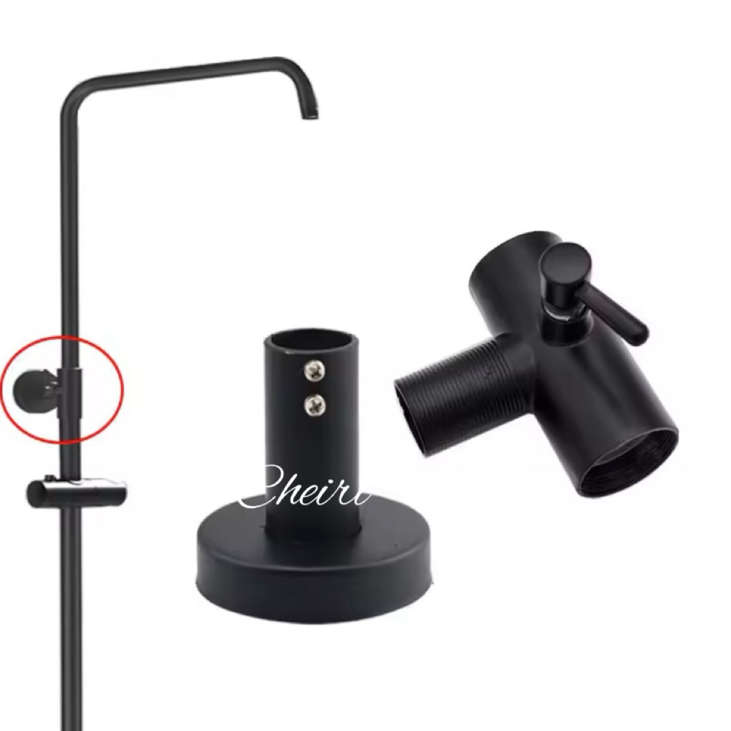 Dudukan kepala tiang pipa wall shower tiang pancuran air pipa bracket pipa shower rod holder tiang c