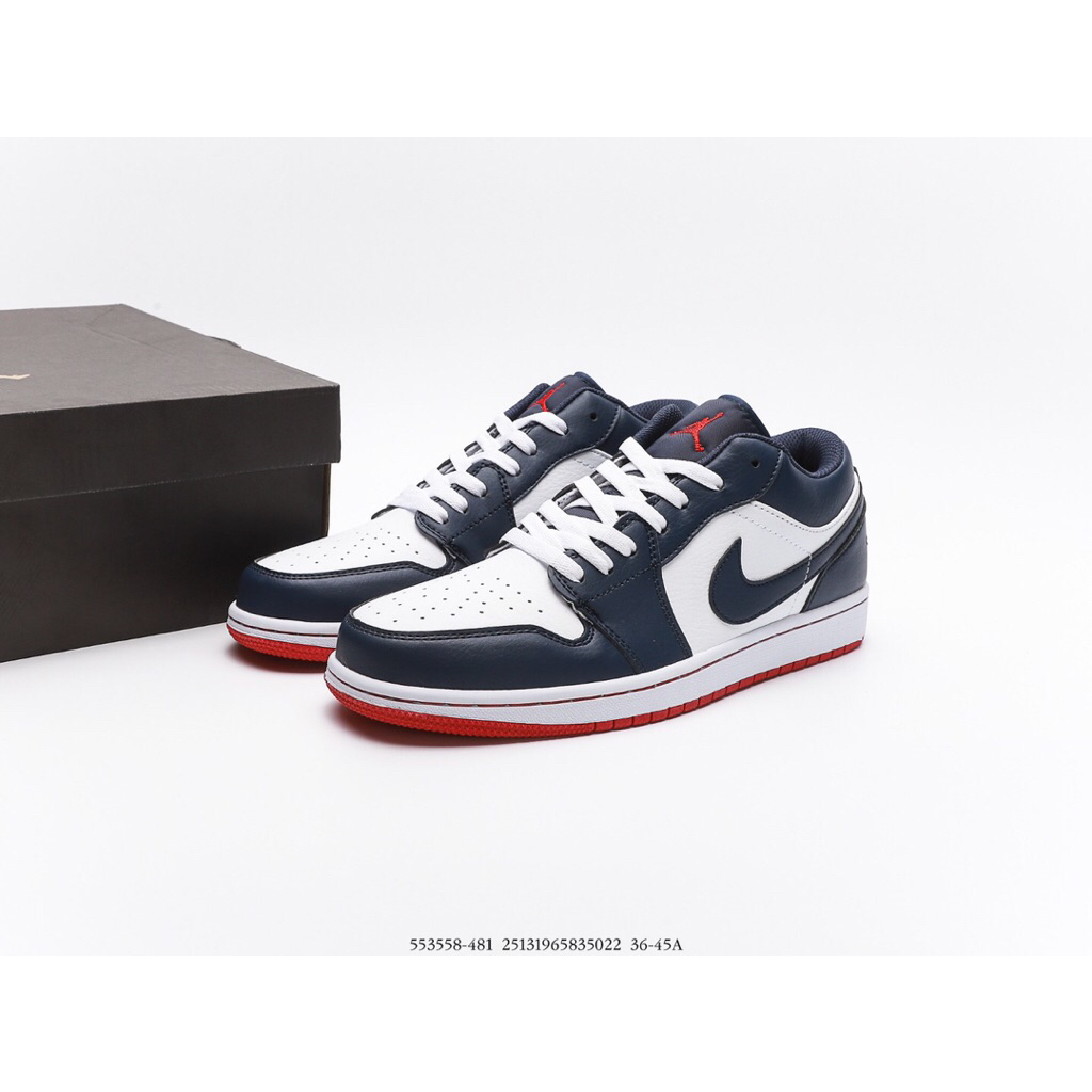 Blackshoes - Sepatu Sneakers Air Jordan 1 Low Obsidian Emberglow