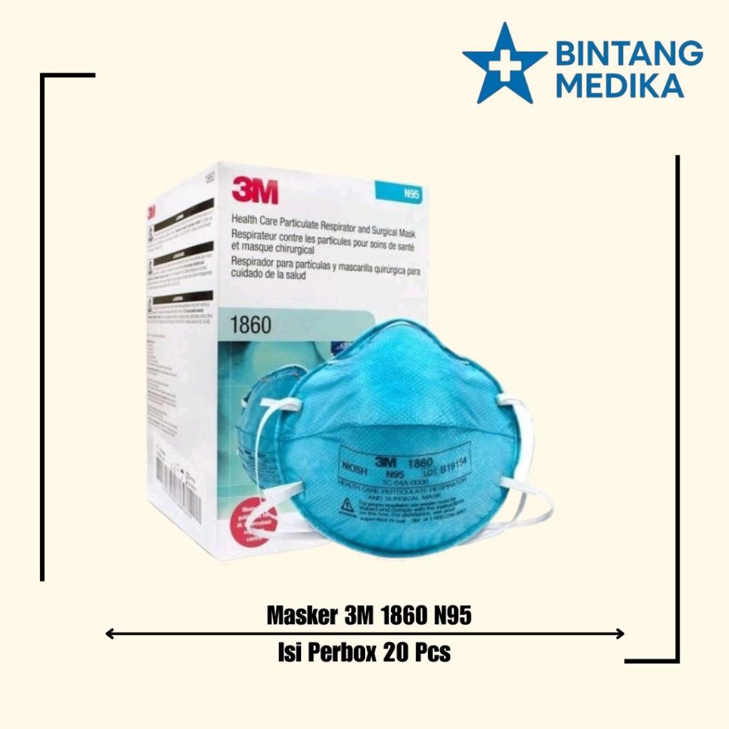 Masker 3M 1860 - isi 20 Pcs / Box