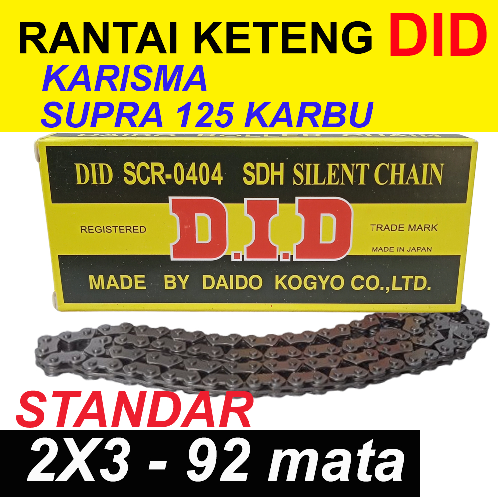 RANTAI KETENG KARISMA SUPRA 125 KARBU DID JAPAN 92 MATA STANDAR KAMPRAT KARISMA KAMPRAT SUPRA 125 KA