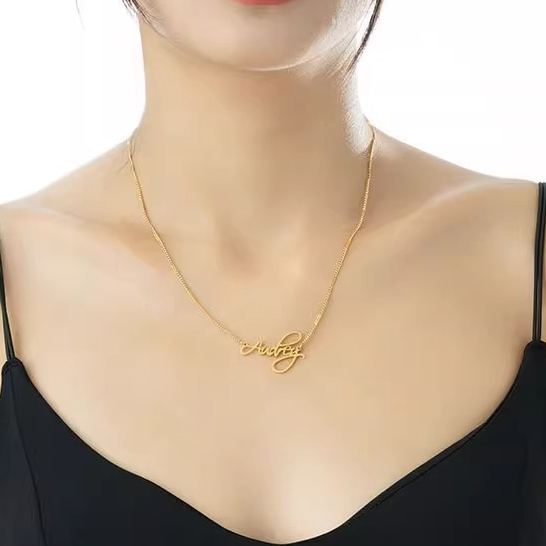 Kalung Inisial Huruf Lapis Emas Anti Karat Kalung Fashion Wanita Aesthetic Korea X032