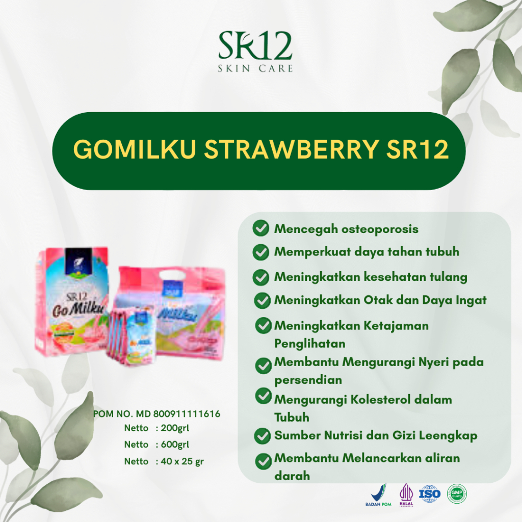 Gomilku Strawberry SR12 REKOMENDASI DOKTER Susu Kambing Etawa + Ekstrak Daun Kelor
