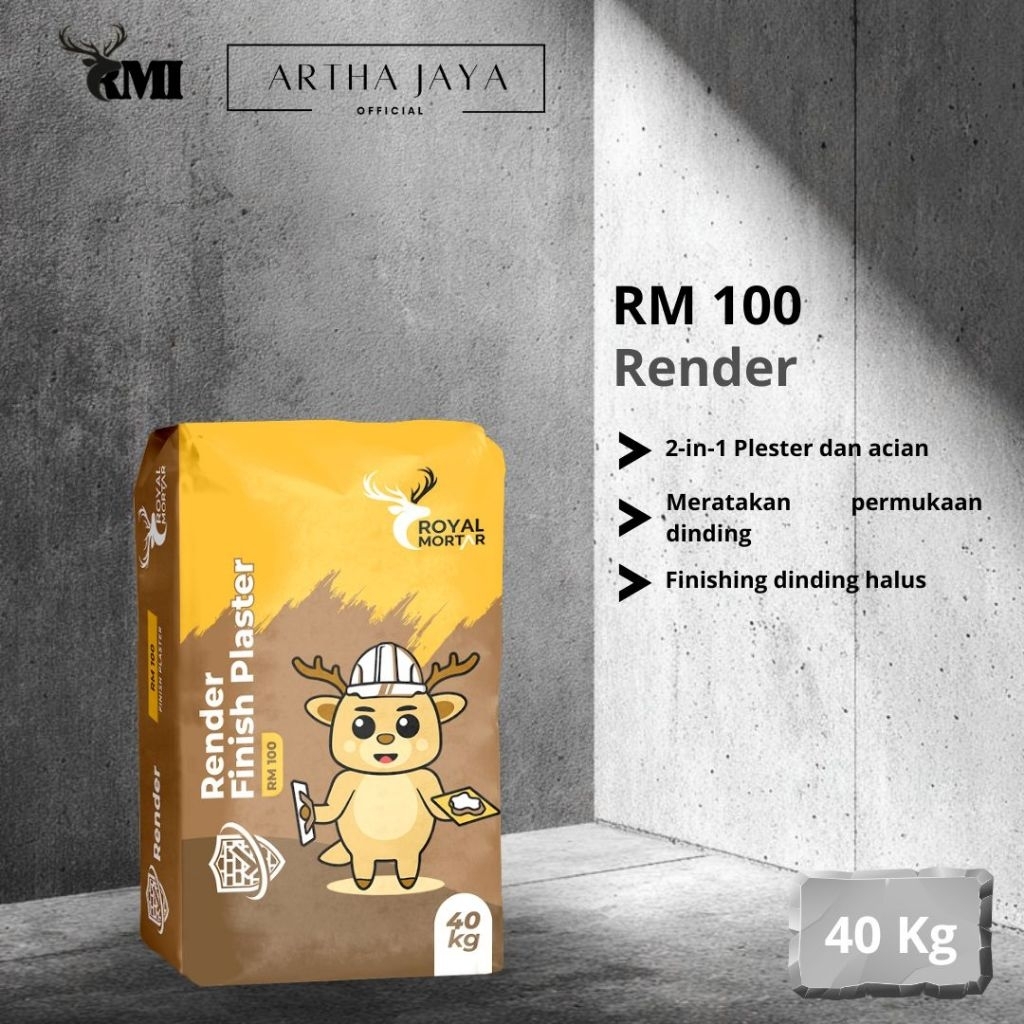 RM 100 | Render | Royal Mortar | Semen Instan