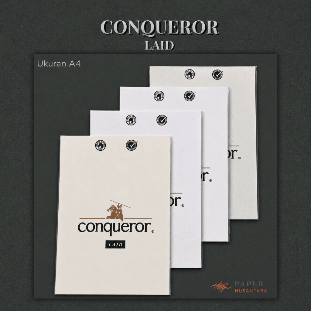 [10 Lembar] Kertas Import Conqueror Laid Ukuran A4 | Kertas Fancy Impor Sertifikat Piagam Kartu Nama