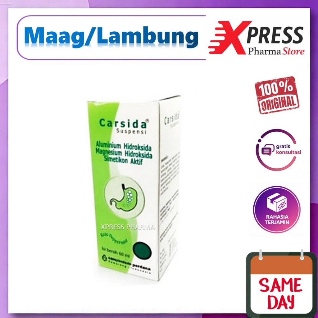 XPRESS  Carsida SIRUP 60 ml Obat Sakit Maag Antasida Mag Lambung Cair Botol Syrup Suspensi Casida Ka