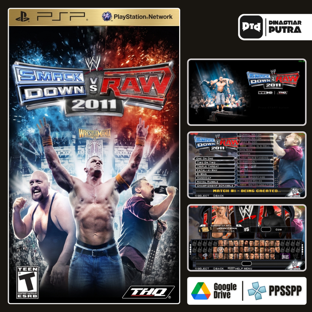 Game PSP Smackdown VS RAW 2011 - Format ISO Siap Main (Google Drive)