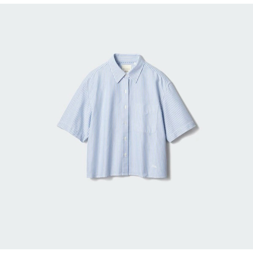 Kemeja Oxford Boxy Lengan Pendek Uniqlo x JW Anderson