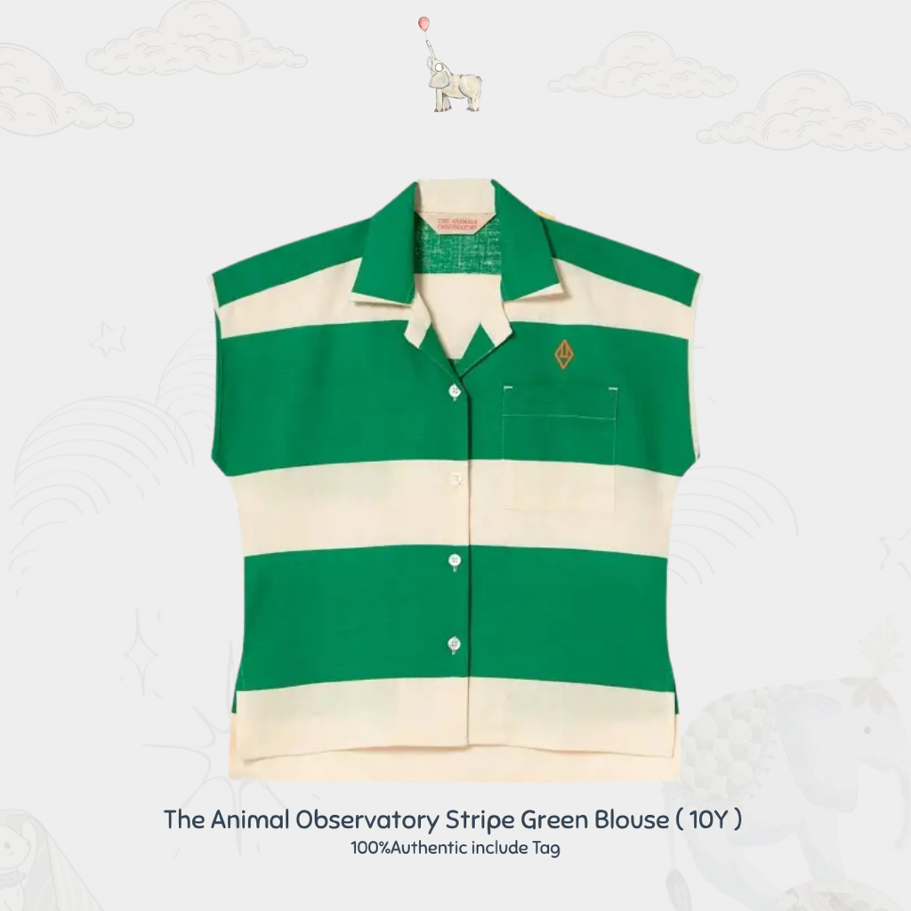 The Animal Observatory Strip Green Series | Blouse Baju Terusan Anak Celana Jeans | 2Y 10Y 12 Y |