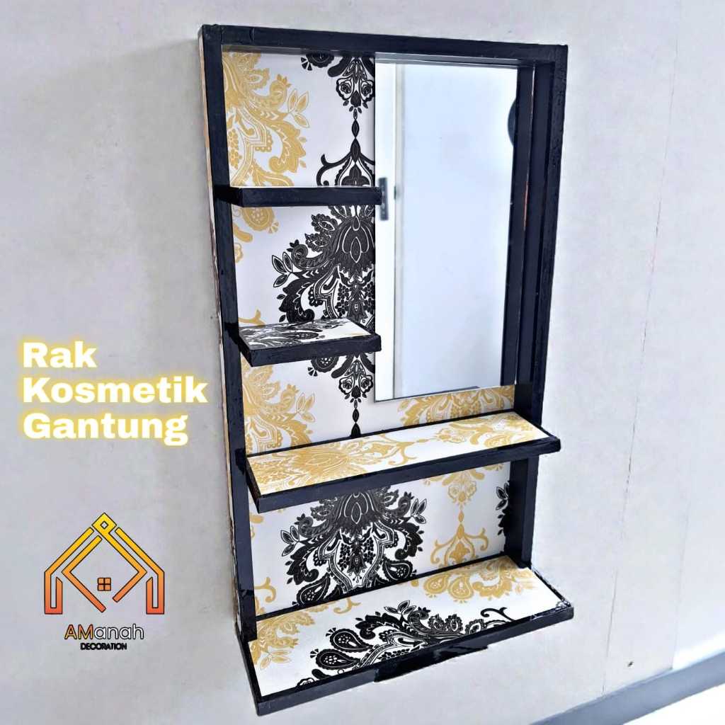 RAK KOSMETIK GANTUNG MODEL SLIM - RAK MAKE UP KACA