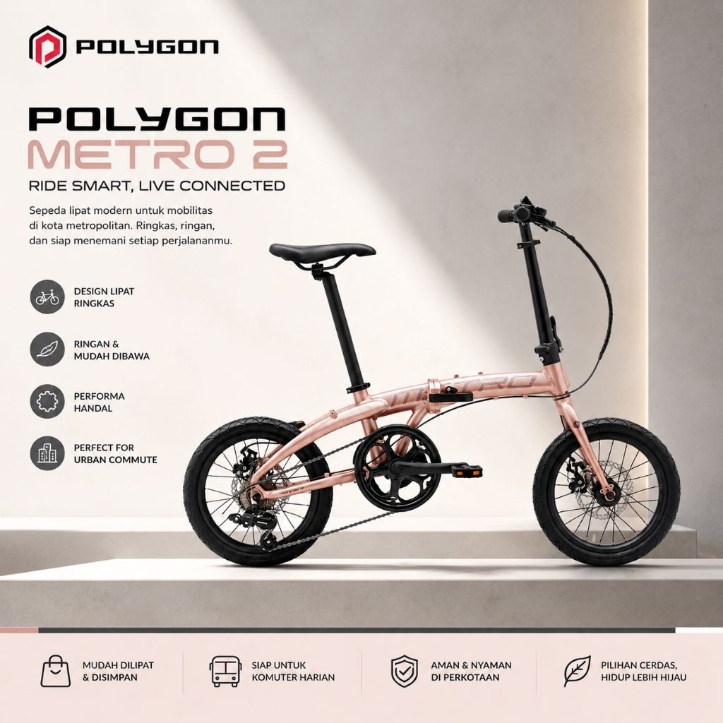 Sepeda Lipat Polygon Metro 2 16 Inch