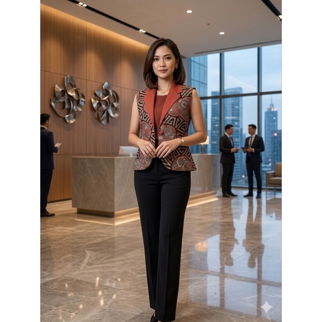 Rompi Kantor Wanita Casual Rompi Batik Moderen Rompi Wanita Kekinian
