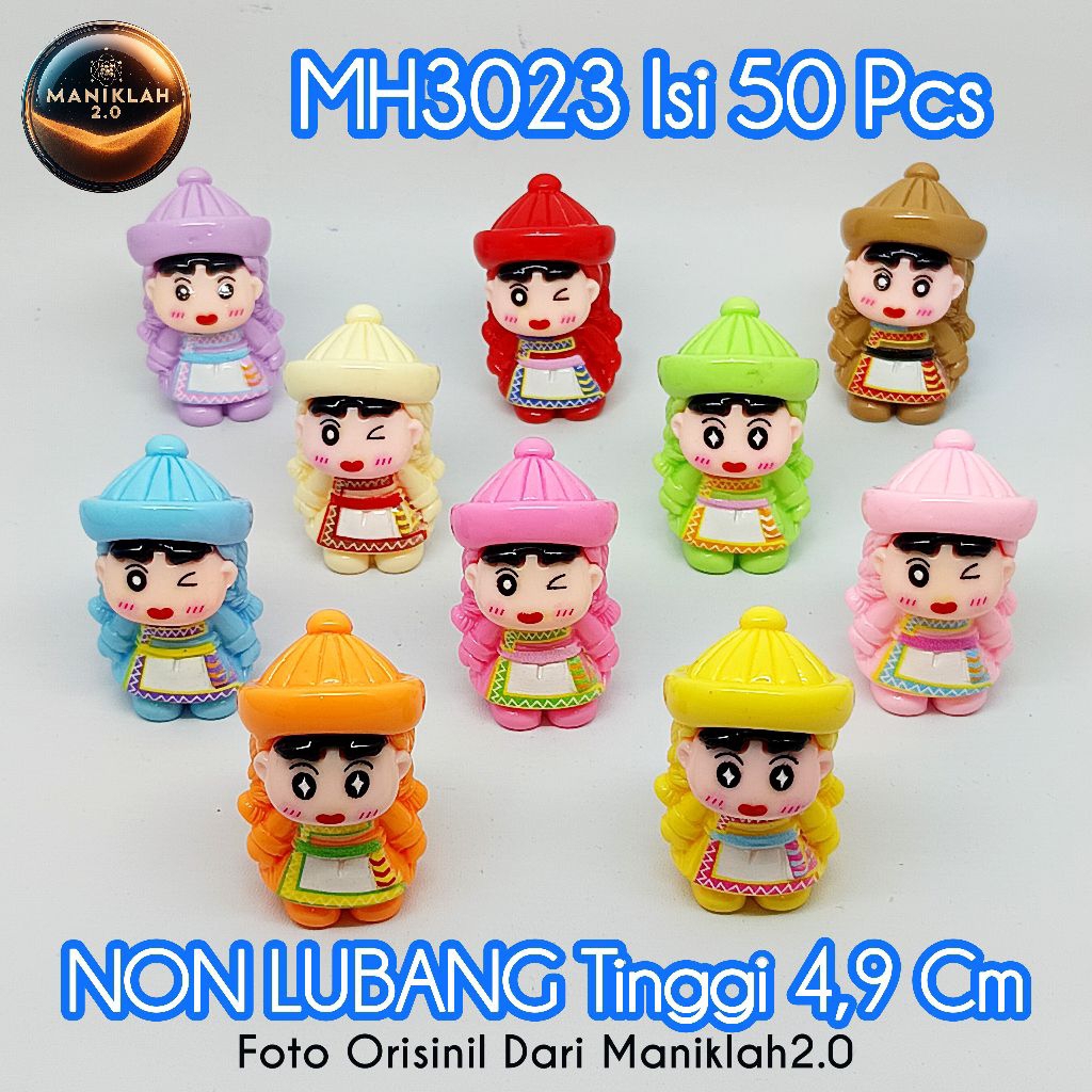Manik NON LUBANG Karakter Sincan Kostum Mongolia, Tinggi 4,9 Cm, Isi 50 Pcs / Bag, Warna Mix ( MH 30
