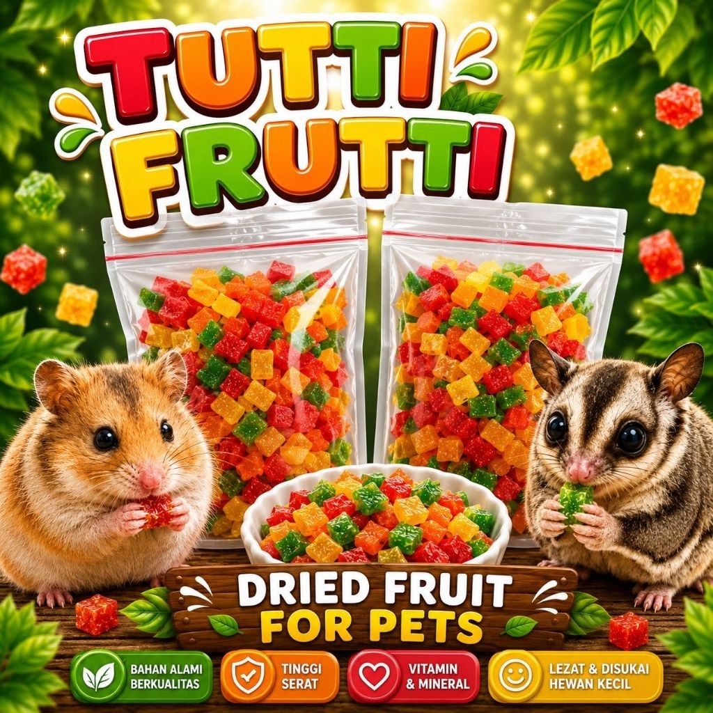 TUTTI FRUTTI 500 GR - Fruity Bits Fruity Jelly Buah Kering Pelet Buah Instan Dry Food Fruit Permen S