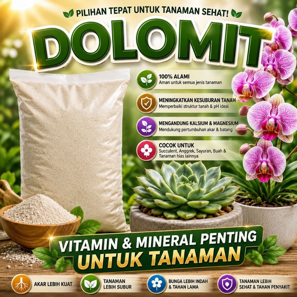 DOLOMIT 500 GR- Pupuk Dolomit Super untuk Pertanian Pupuk Dolomit Kapur Dolomit Menaikan PH Tanah 50