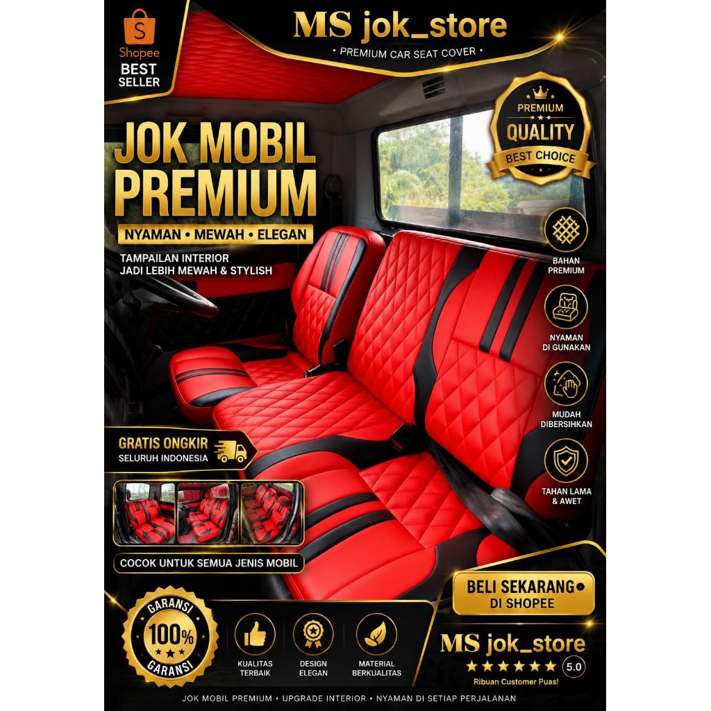 Sarung Jok/cover interior Mobil Pickup L300 Granmax Carry Futura - Bahan Kulit Sintetis Anti Air, Ja
