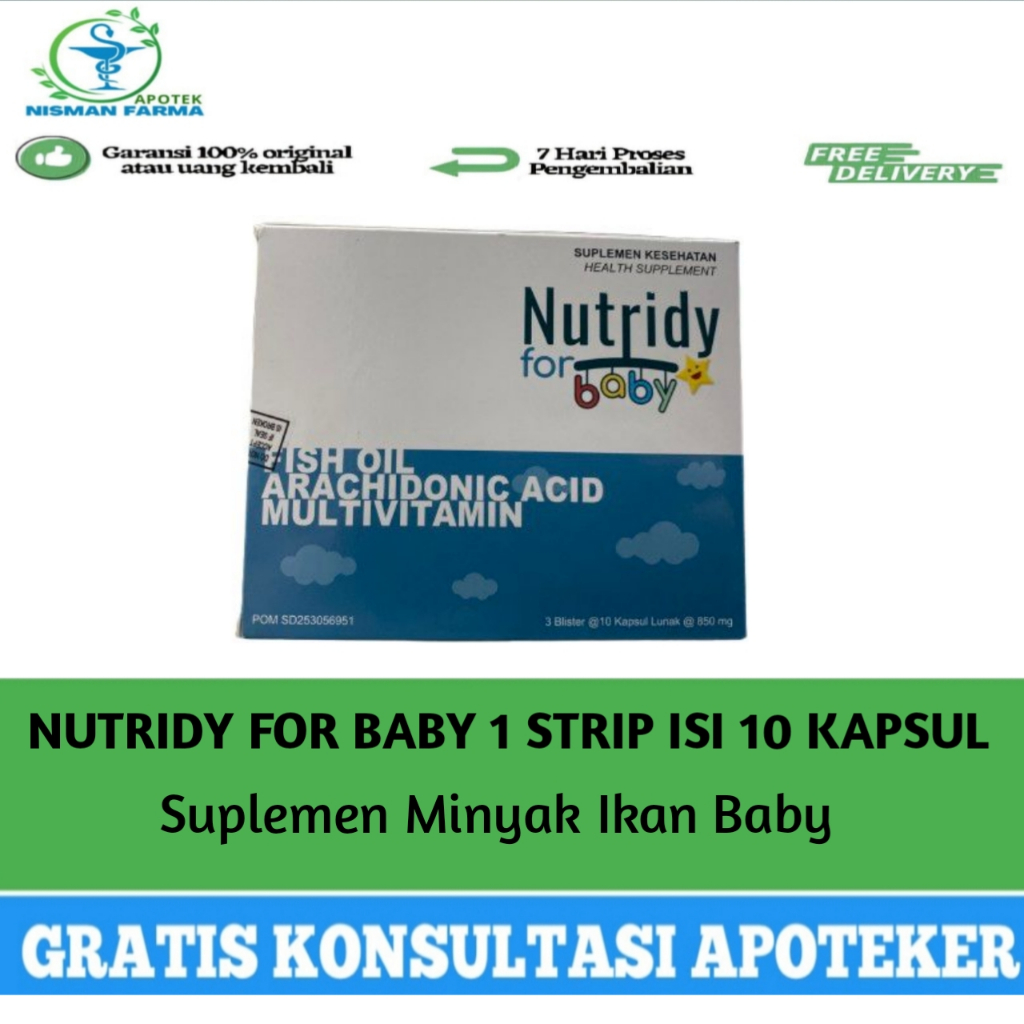 Nutridy For Baby 1 Strip Isi 10 Kapsul/ Suplemen Minyak Ikan Bayi