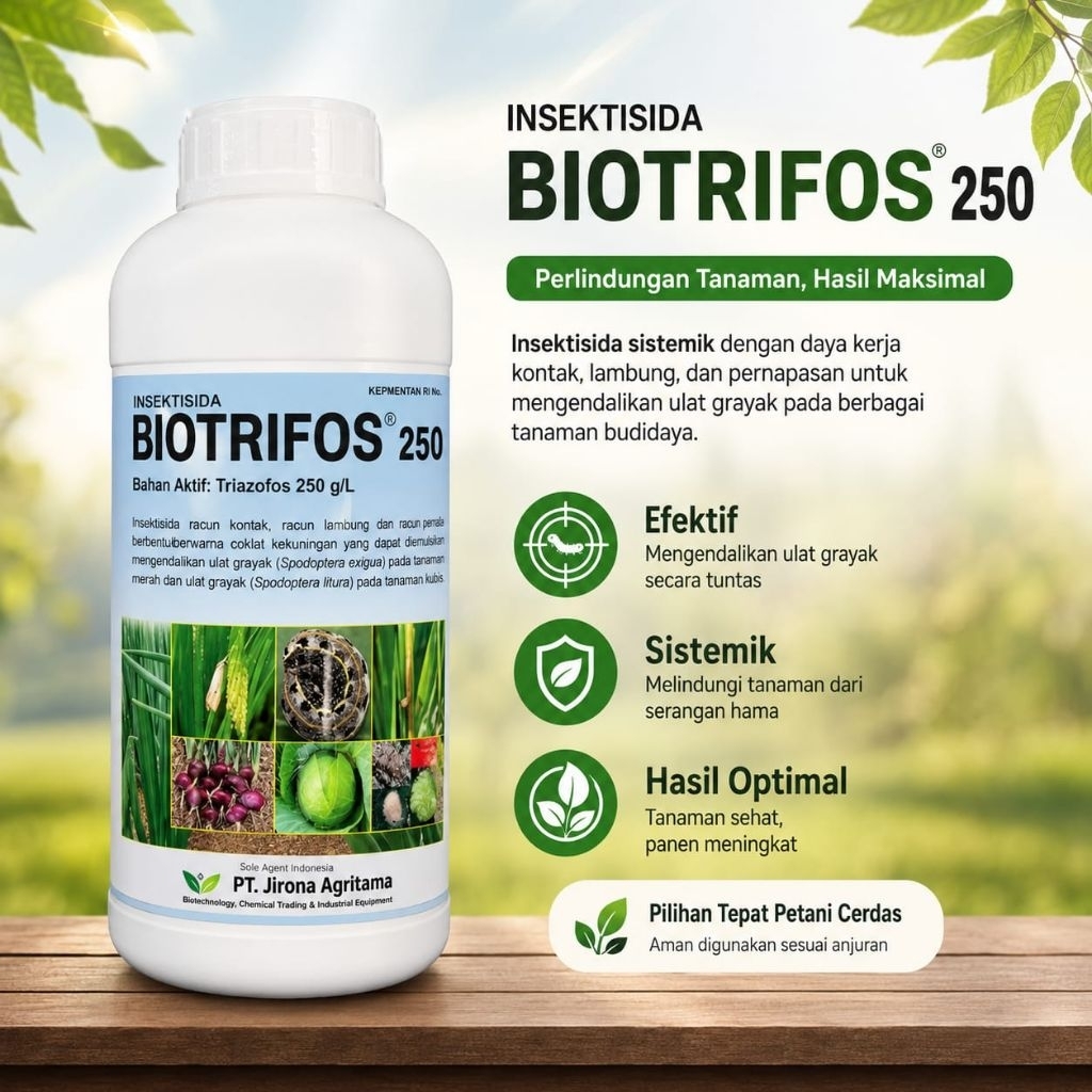 Insektisida Biotrifos 250EC 1 Liter Triazofos Jirona Agritama
