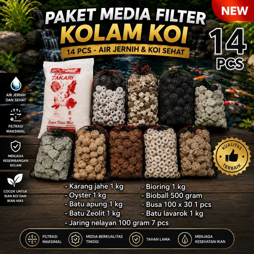 Paket Media Filter Kolam Koi 14 PCS Lengkap