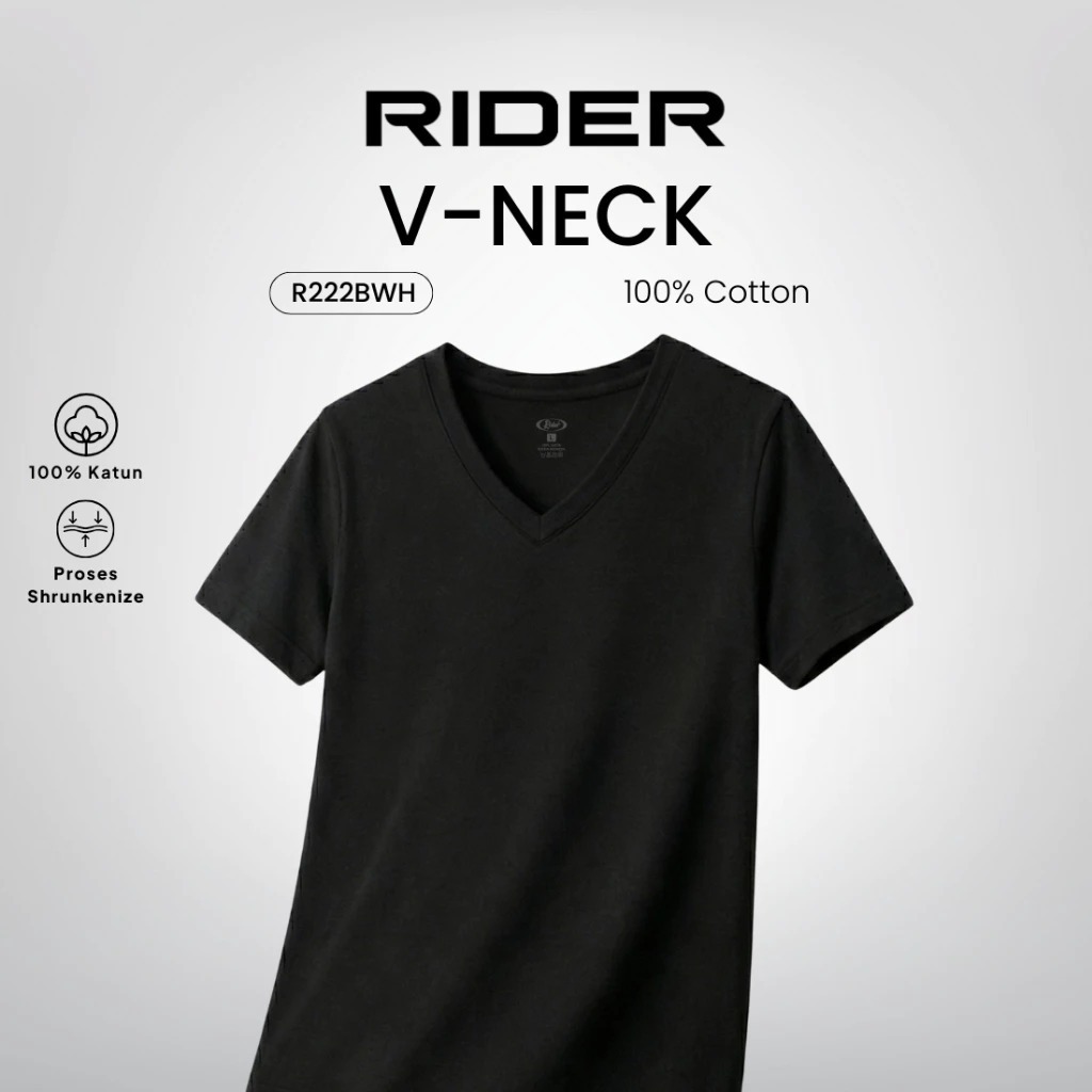 ( 3pc ) Oblong Rider V-Neck | Rider Kaos Dalam Pria Vneck | Kaos Oblong Pria | Kaos Rider - KingUnde