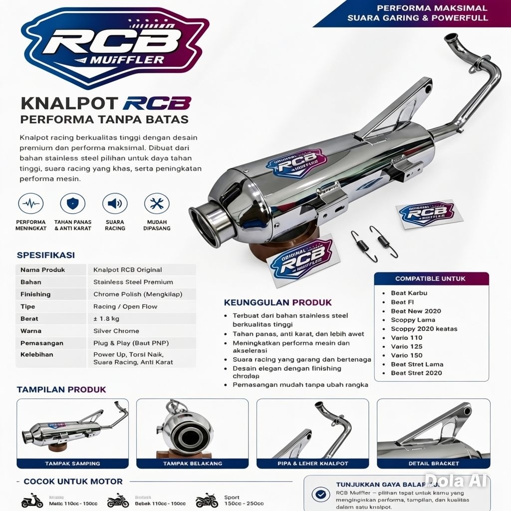 Knalpot RCB Krum - PNPbeat karbu
beat fi 
beat new 2020
scoppy lama
scoppy 2020 keatas
vario 110
var