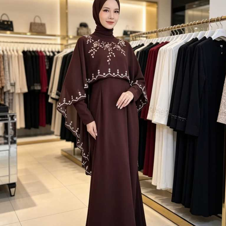Gamis Ceruti Babydoll Model Duyung Malaysia Gamis Mermaid Syar'i Elegan
