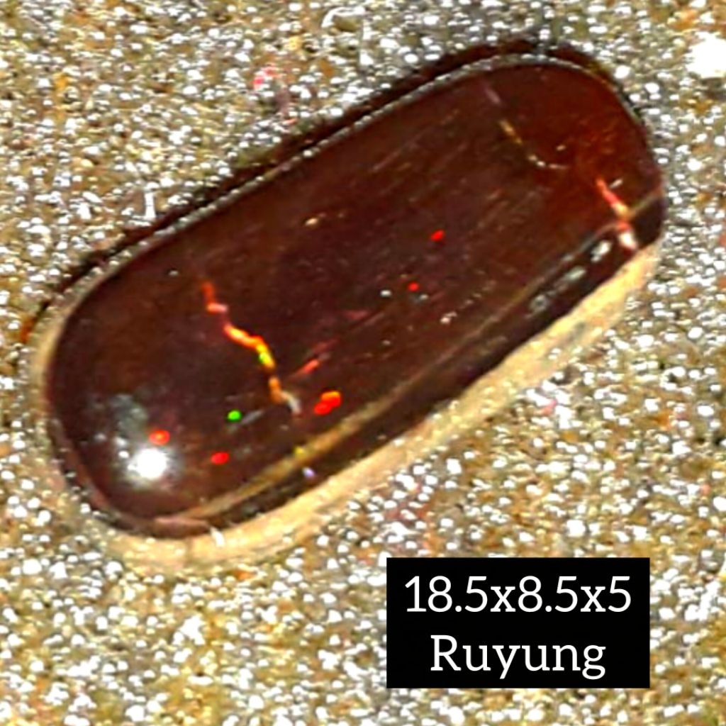 Batu Black Opal Kalimaya Sempur Ruyung Gerimis Jarong Natural Bahan Ranting