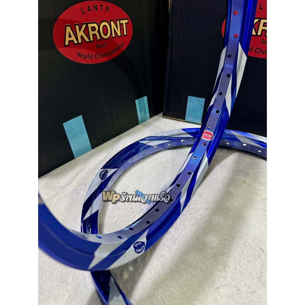 velg akront world championship blue / biru motif blade bintik , R17 140x140