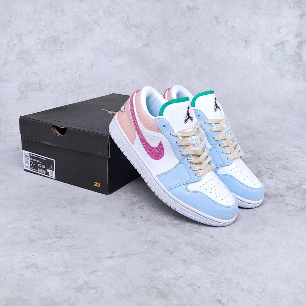 Blackshoes - Sepatu Sneakers Air Jordan 1 Low Multicolor Sashiko