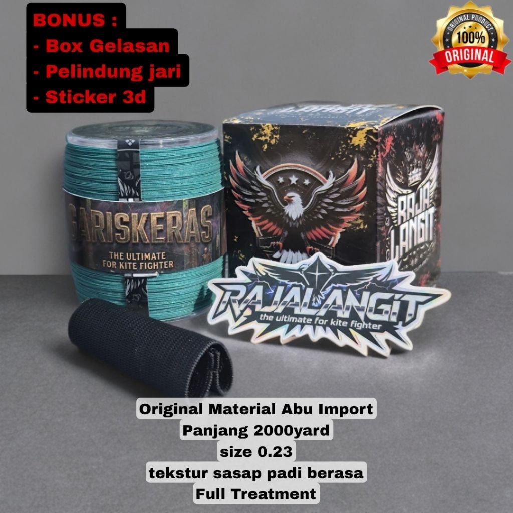 Benang Gelasan Matot GARISKERAS bahan Abu Premium Import Klosan Bening 2000yard ,Special Tournament 
