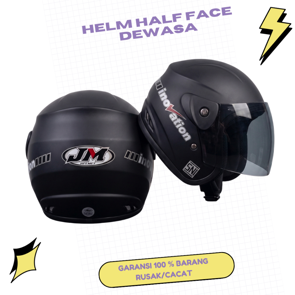 Helm Half Face  EVO INOVATION SNI Murah Helm Dewasa Cowok Cewek Laki Laki Perempuan