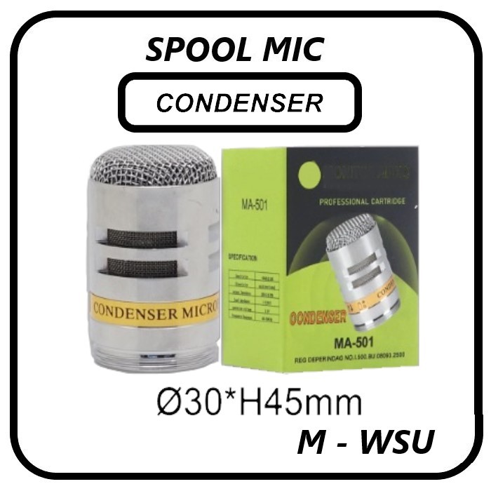 Spool Microphone Condenser 16 mm -  Spul Mic Vocal kabel dan wireless M - WSU
