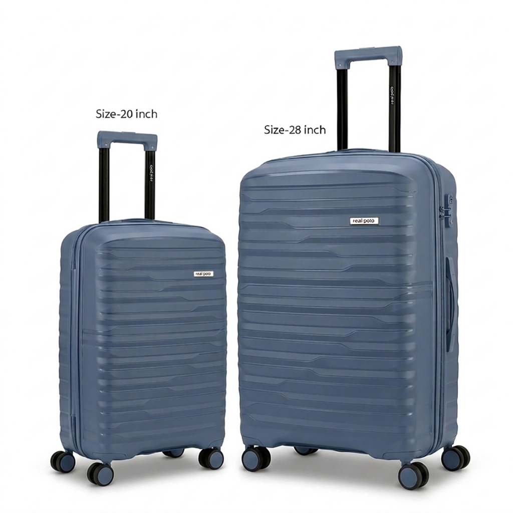 Real Polo Rivera Koper Hardcase PP - 4 Roda Putar Expandable - Size 20+28 Inch