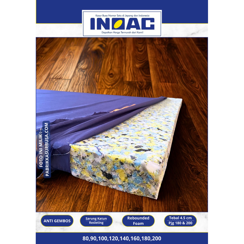 Kasur Busa Rebonded INOAC KASUR LIPAT INOAC 100x200x5  KASUR BUSA REBONDED ANTI GEMBOS