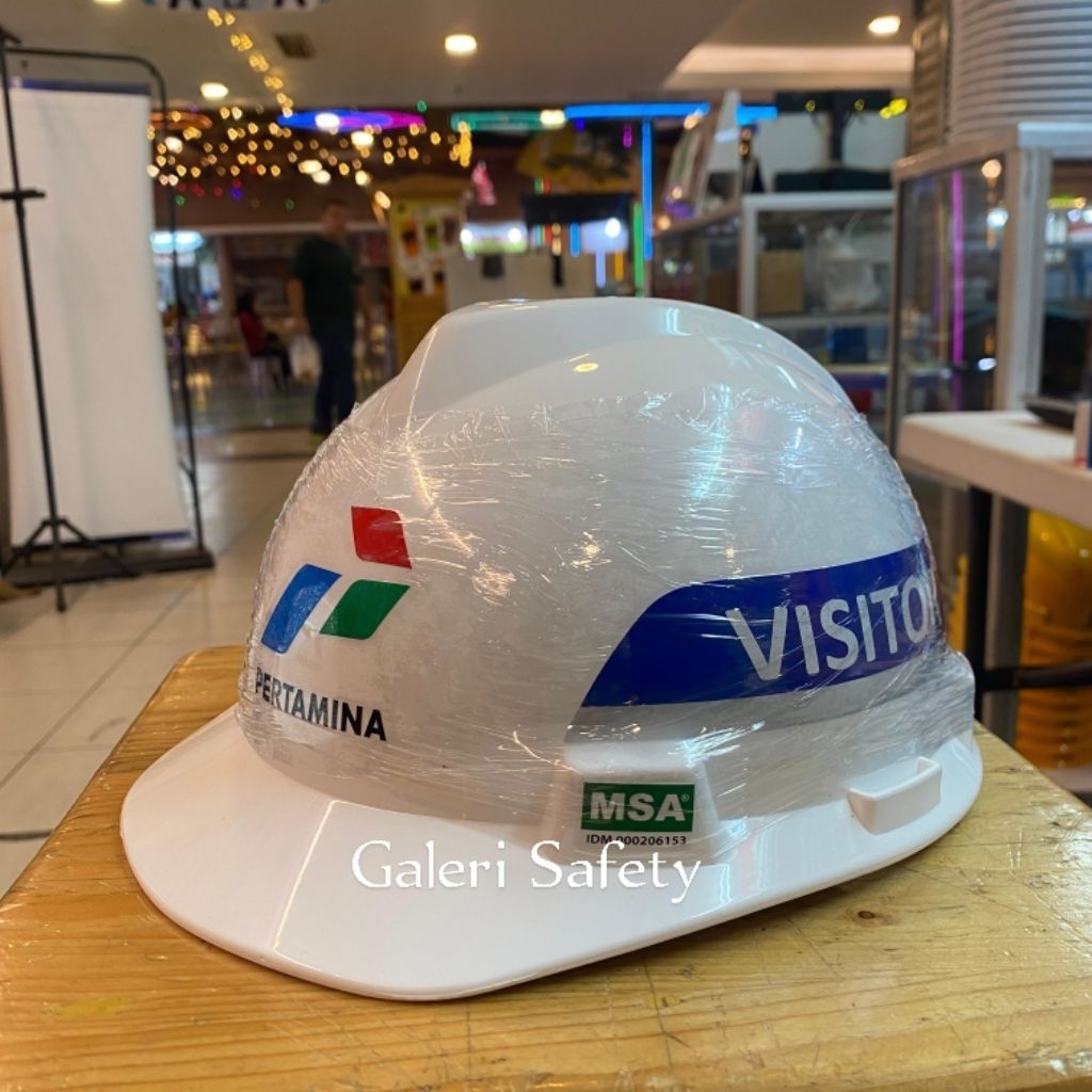 Helm Safety MSA V-Gard Pertamina Visitor Fastrack Lokal SNI