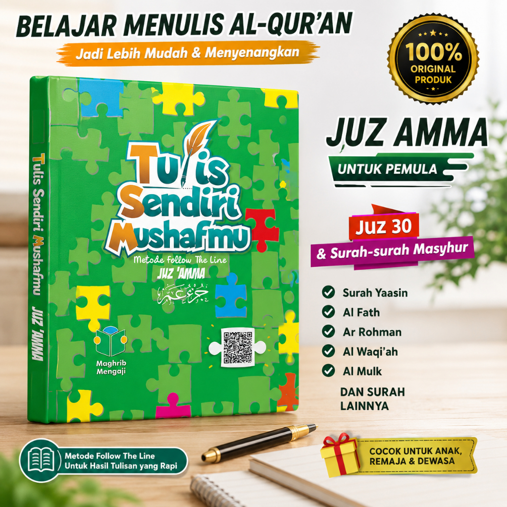 Iqro Tulis Huruf Hijaiyah Dilengkapi Juz Amma | Tulis Sendiri Mushafmu Juz 30 | Buku Latihan Menulis