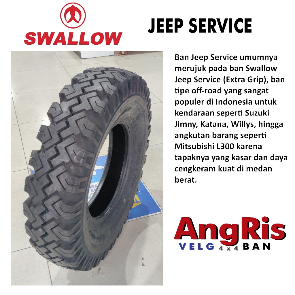 Ban Luar Swallow Jeep Service 750-15 Mobil 750 Ring 15 R15 Katana Jimny Hardtop Hilux
