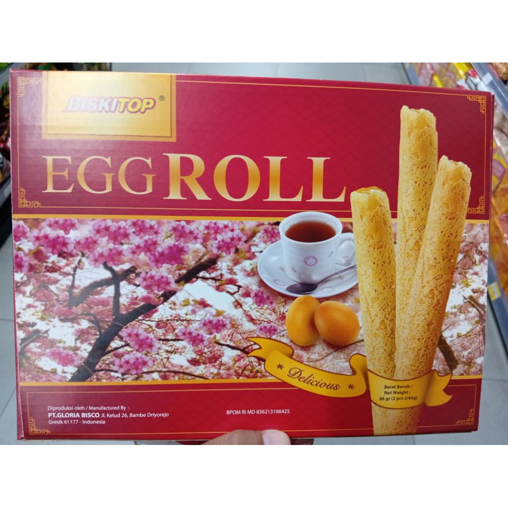Biskitop Egg Roll 86 Gram Original 24 Pcs