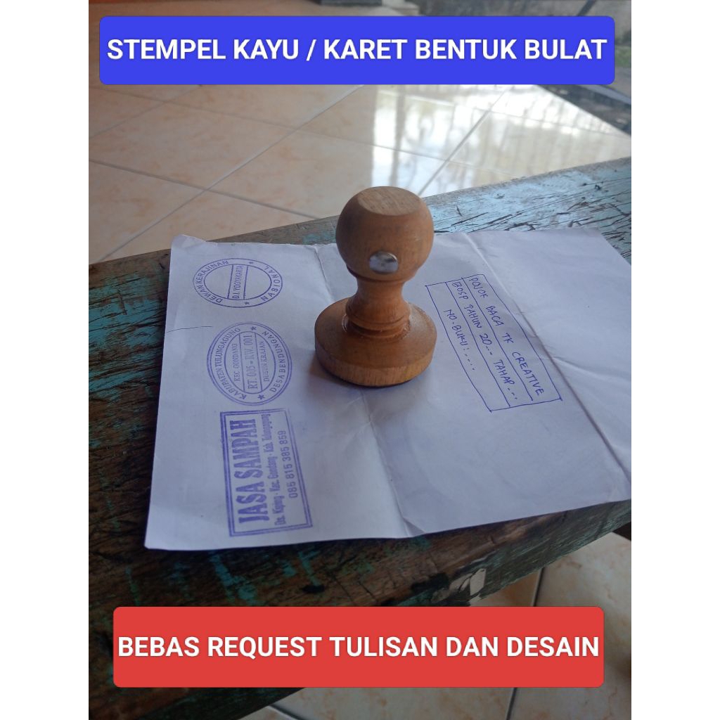 STEMPEL BULAT / STEMPEL KAYU / STEMPEL BAHAN KARET RESIN