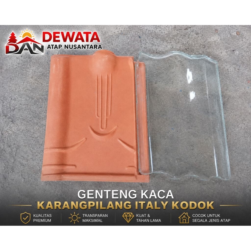 genteng full kaca model italy/kodok